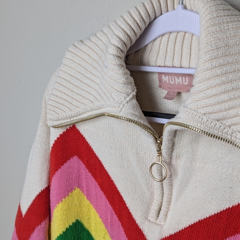 Show Me Your Mumu Weston Half Zip Pullover Womens Small Sweater Shirt - Picture 7 of 13